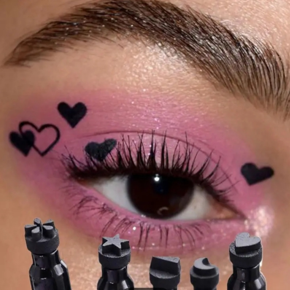 Bundle Package - Stamp Eyeliner - Black different patterns..moon an Heart Stamp